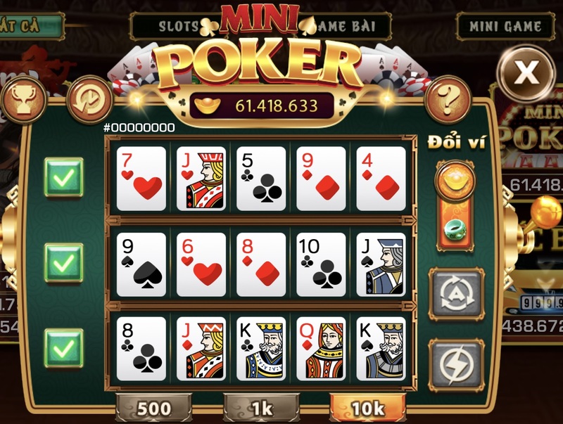 Ghi nhớ luật chơi game Mini Poker đổi thưởng trực tuyến